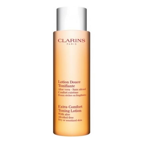 Gently cleanse your skin with Clarins Soft Toning Lotion for Dry or Fragilized Skin